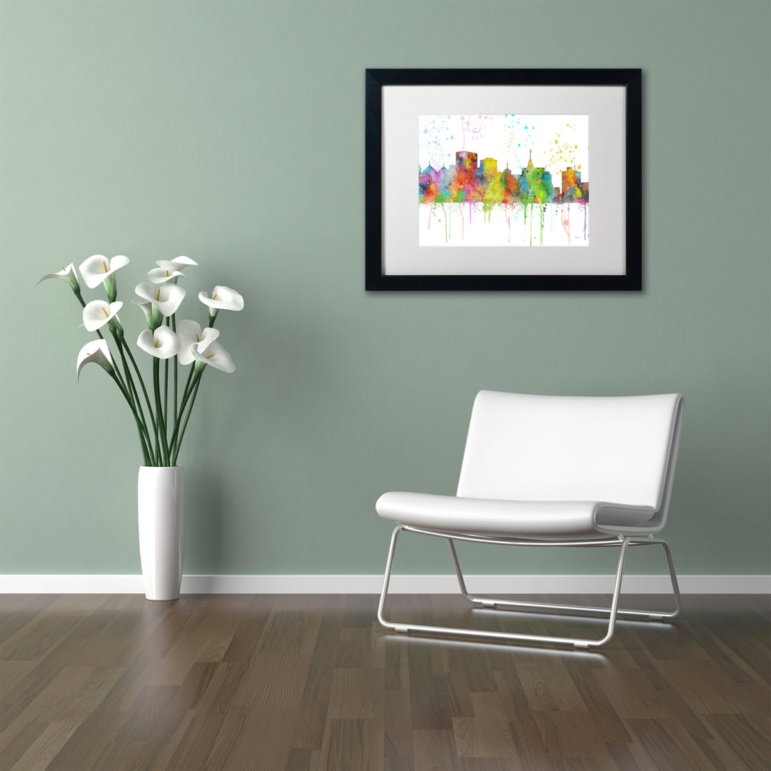 Marlene Watson Oakland California Skyline Mclr-1 Black Wooden Framed Art 18 x 22 Inches Image 2