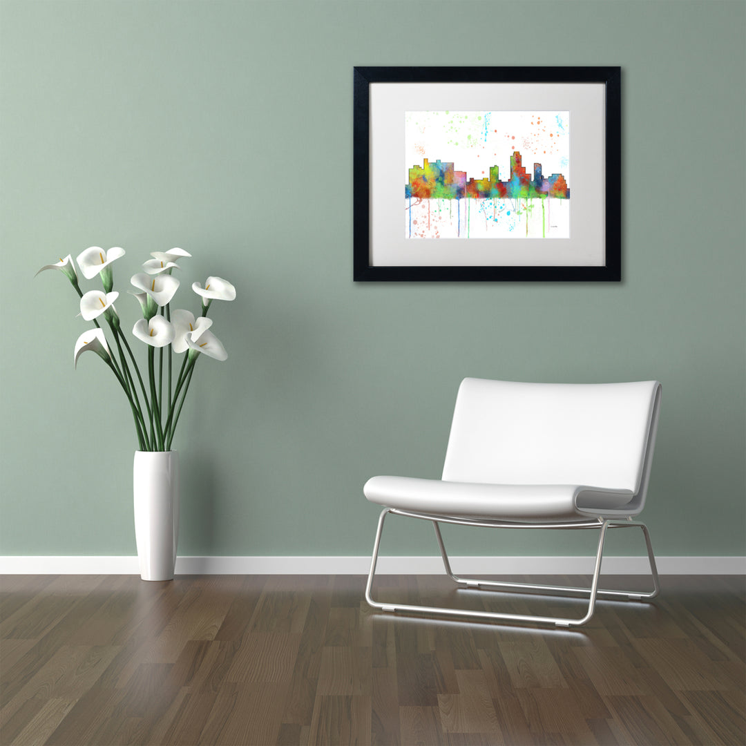 Marlene Watson  Brunswick NJ Skyline Mclr-1 Black Wooden Framed Art 18 x 22 Inches Image 2