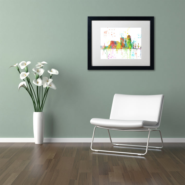 Marlene Watson Tucson Arizona Skyline Mclr-1 Black Wooden Framed Art 18 x 22 Inches Image 2