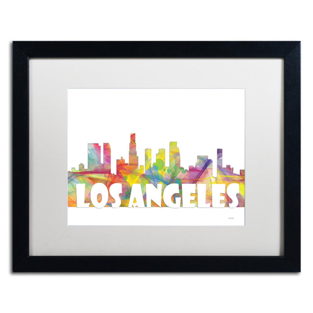 Marlene Watson Los Angeles CA Skyline Mclr-2 Black Wooden Framed Art 18 x 22 Inches Image 1