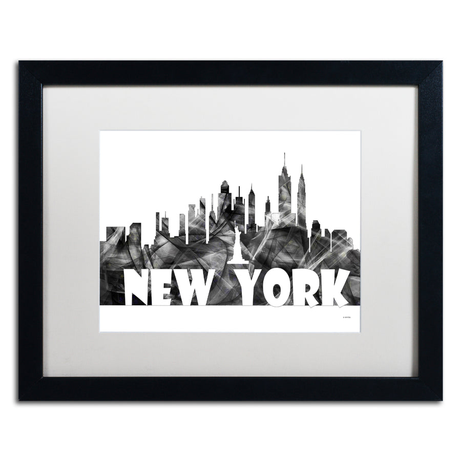 Marlene Watson  York  York Skyline BG-2 Black Wooden Framed Art 18 x 22 Inches Image 1