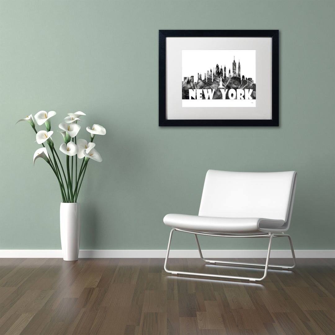 Marlene Watson  York  York Skyline BG-2 Black Wooden Framed Art 18 x 22 Inches Image 2