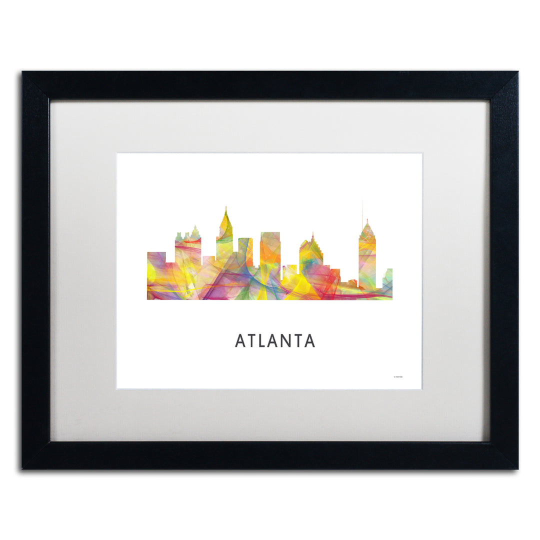 Marlene Watson Atlanta Georgia Skyline WB-1 Black Wooden Framed Art 18 x 22 Inches Image 1