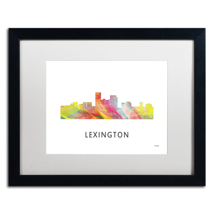 Marlene Watson Lexington Kentucky Skyline WB-1 Black Wooden Framed Art 18 x 22 Inches Image 1