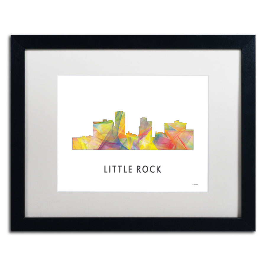 Marlene Watson Little Rock Arkansas Skyline WB-1 Black Wooden Framed Art 18 x 22 Inches Image 1