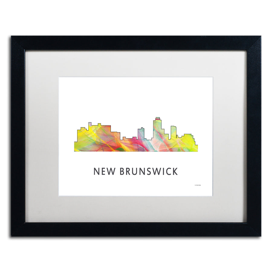 Marlene Watson  Brunswick NJ Skyline WB-1 Black Wooden Framed Art 18 x 22 Inches Image 1
