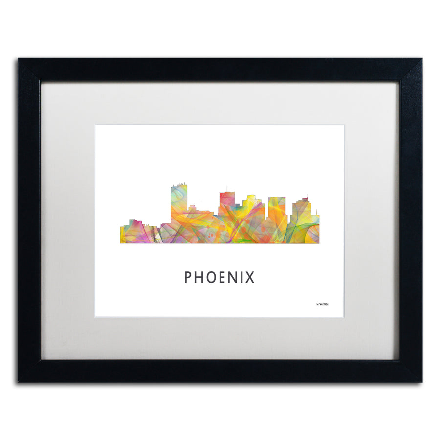 Marlene Watson Phoenix Arizona Skyline WB-1 Black Wooden Framed Art 18 x 22 Inches Image 1