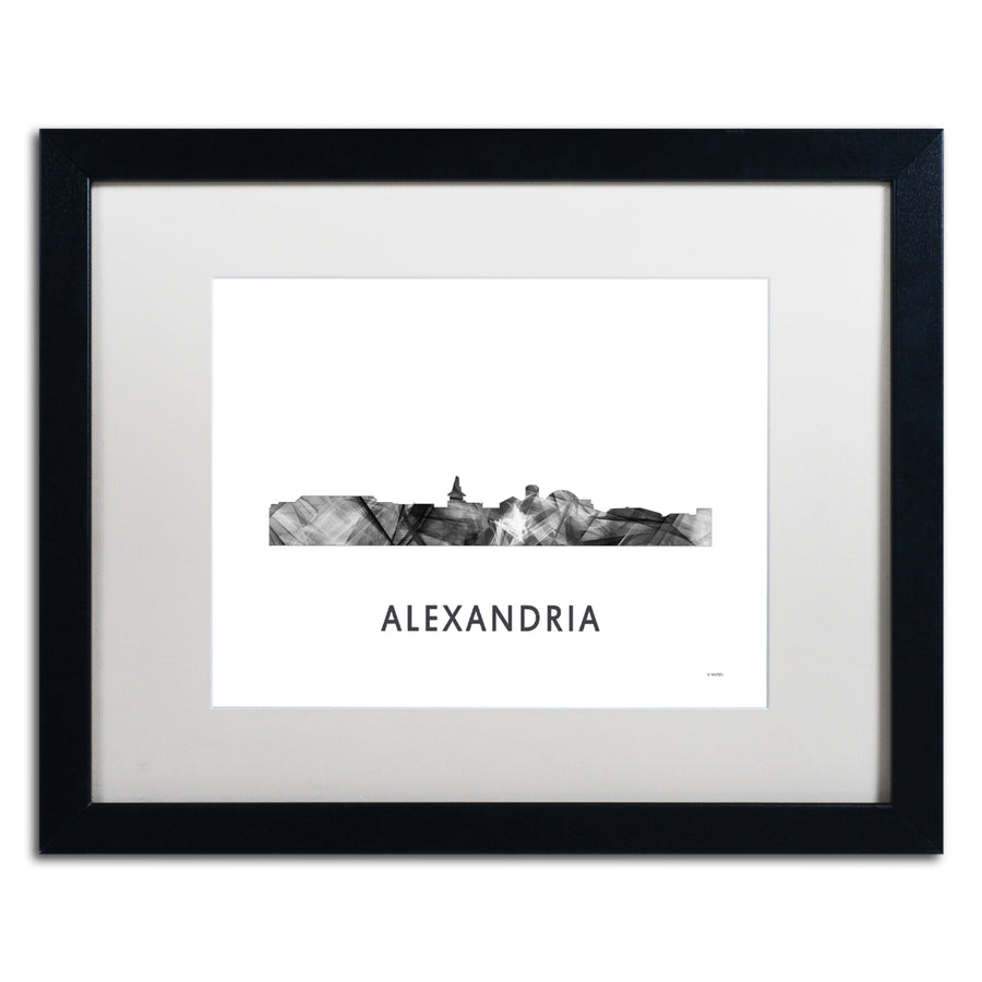 Marlene Watson Alexandria Virginia Skyline WB-BW Black Wooden Framed Art 18 x 22 Inches Image 1