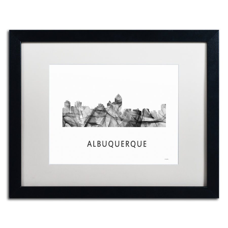 Marlene Watson Albuquerque NM Skyline WB-BW Black Wooden Framed Art 18 x 22 Inches Image 1