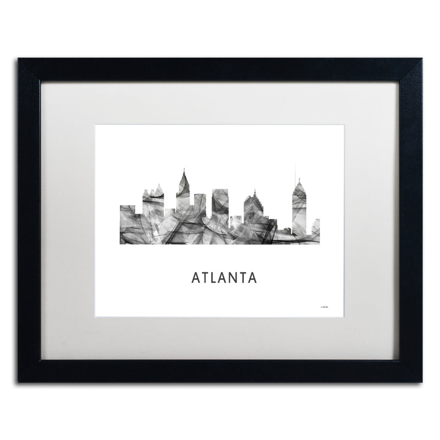 Marlene Watson Atlanta Georgia Skyline WB-BW Black Wooden Framed Art 18 x 22 Inches Image 1