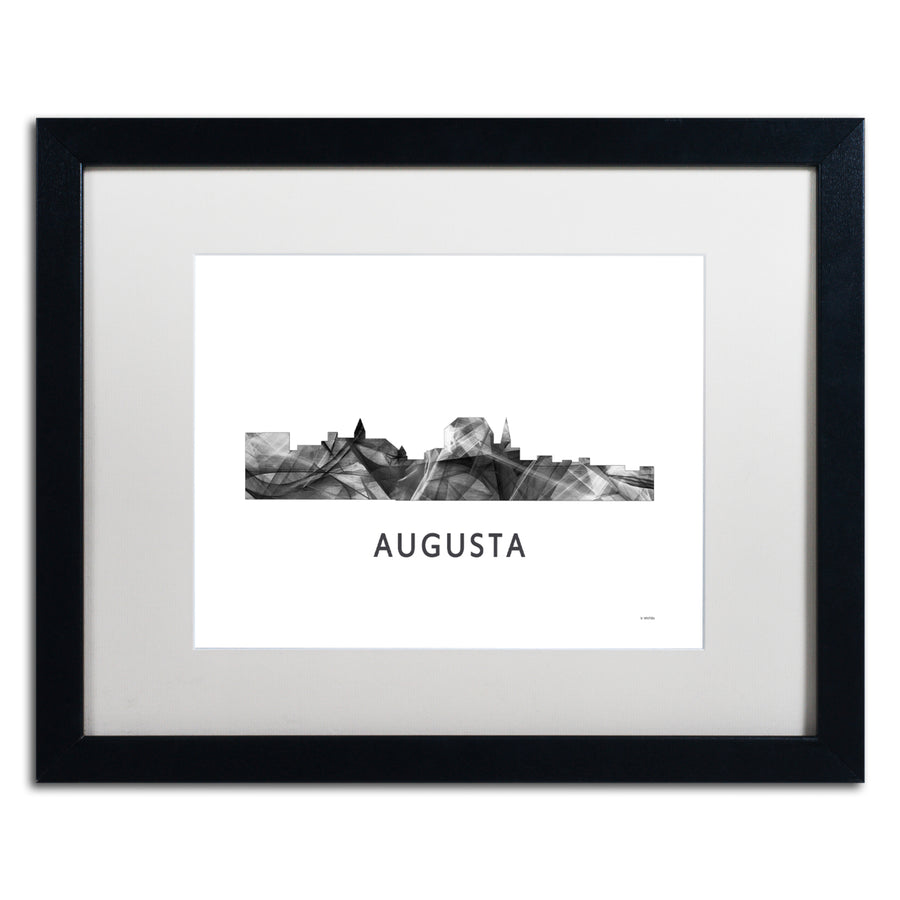 Marlene Watson Augusta Georgia Skyline WB-BW Black Wooden Framed Art 18 x 22 Inches Image 1