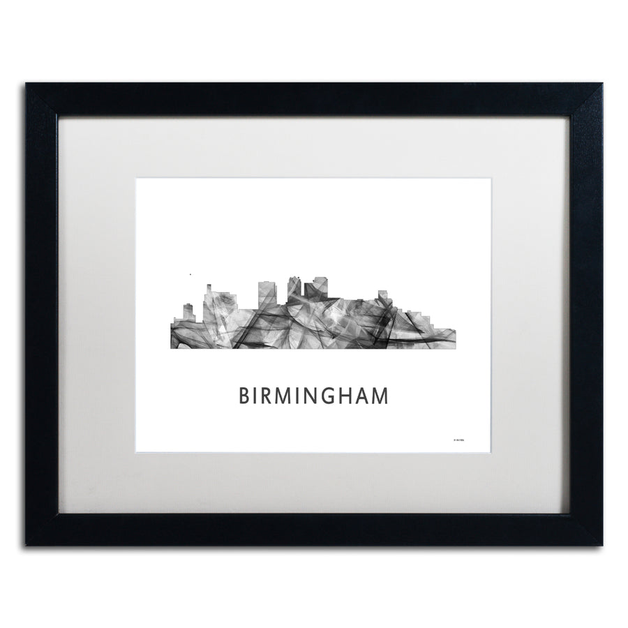 Marlene Watson Birmingham Alabama Skyline WB-BW Black Wooden Framed Art 18 x 22 Inches Image 1