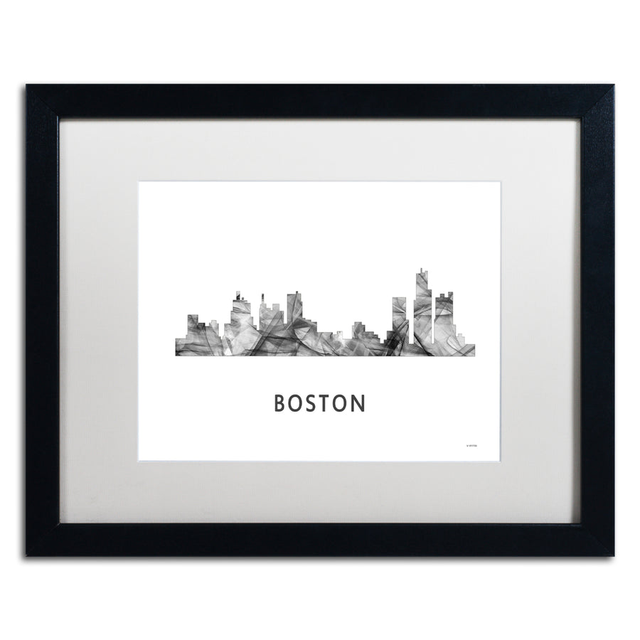 Marlene Watson Boston Mas Skyline WB-BW Black Wooden Framed Art 18 x 22 Inches Image 1