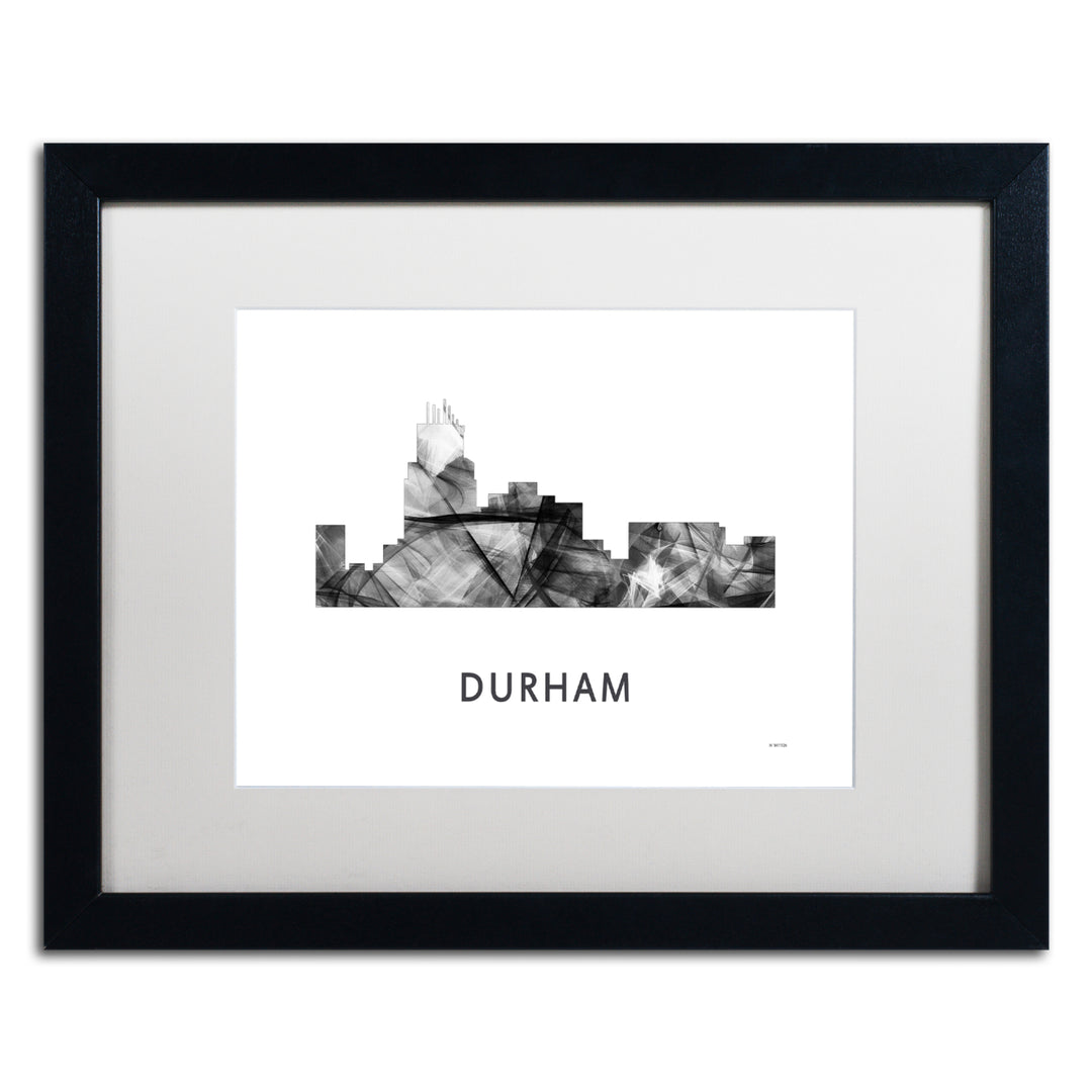 Marlene Watson Durham NC Skyline WB-BW Black Wooden Framed Art 18 x 22 Inches Image 1