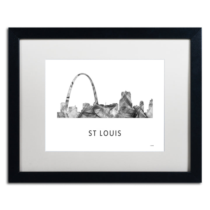 Marlene Watson Gateway Arch St Louis WB-BW Black Wooden Framed Art 18 x 22 Inches Image 1