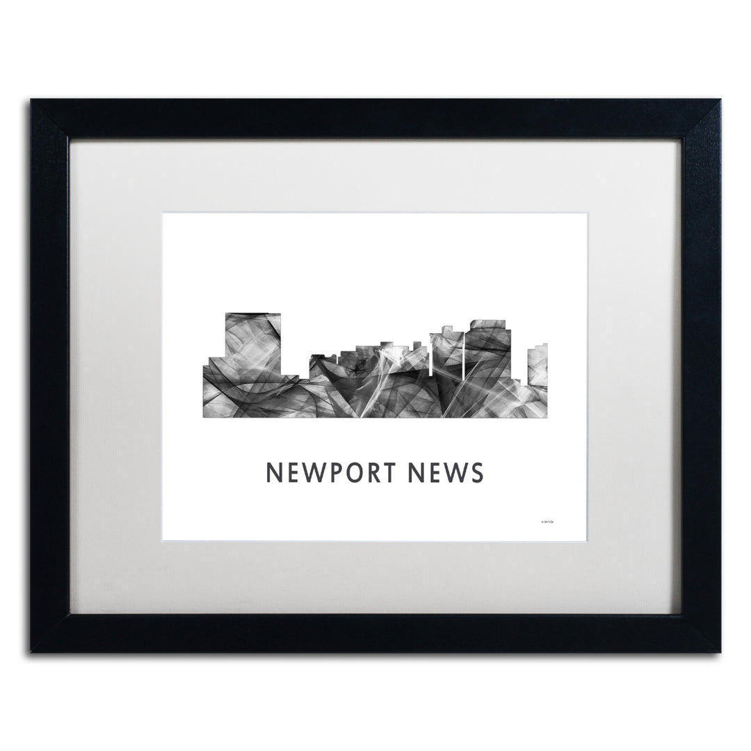 Marlene Watson Newport News VA Skyline WB-BW Black Wooden Framed Art 18 x 22 Inches Image 1