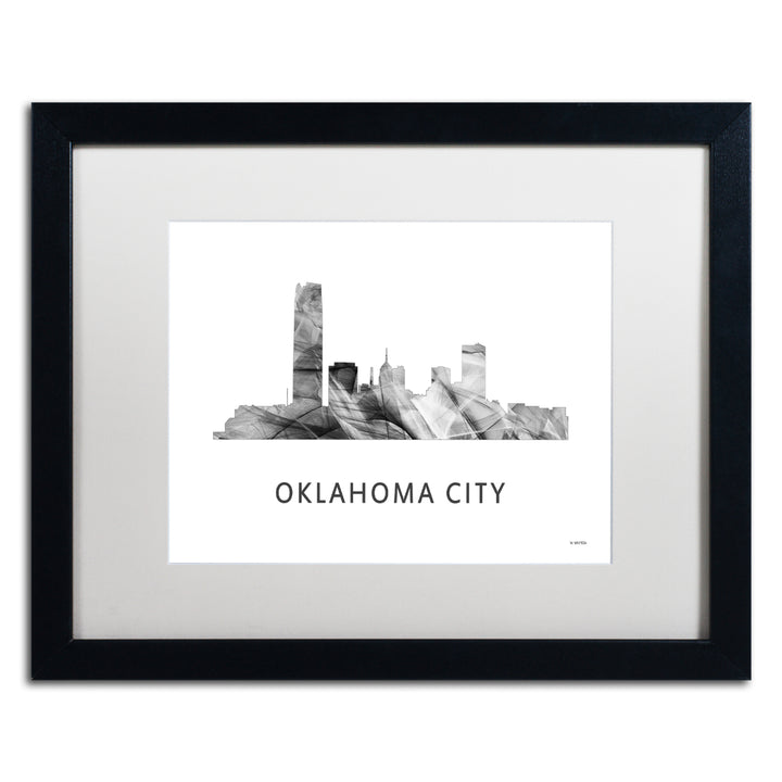 Marlene Watson OK City OK Skyline WB-BW Black Wooden Framed Art 18 x 22 Inches Image 1