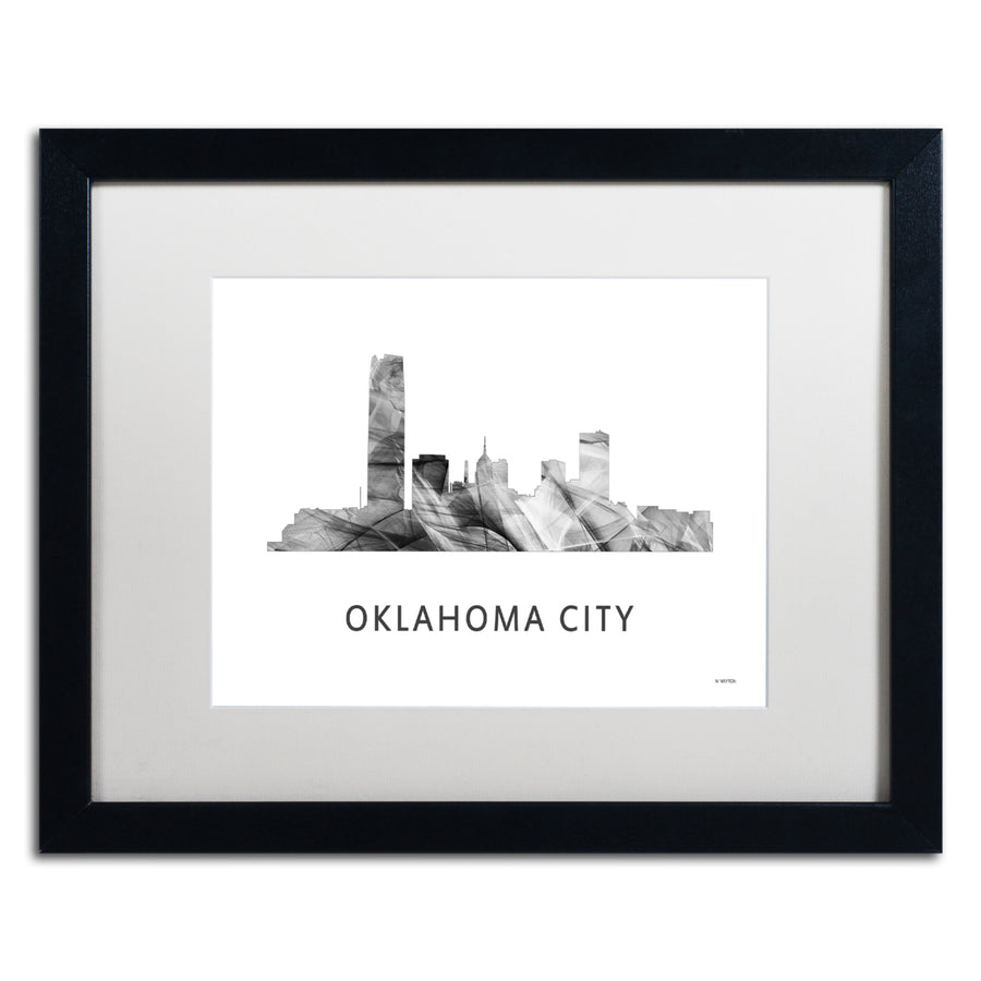 Marlene Watson OK City OK Skyline WB-BW Black Wooden Framed Art 18 x 22 Inches Image 1
