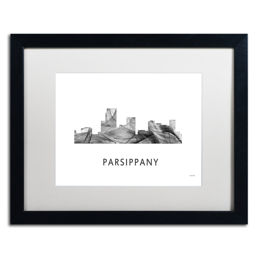 Marlene Watson Parsippany NJ Skyline WB-BW Black Wooden Framed Art 18 x 22 Inches Image 1
