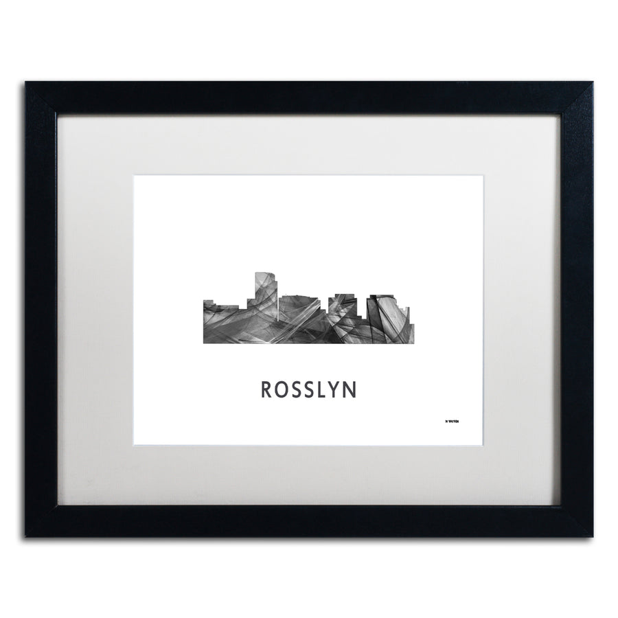 Marlene Watson Rosslyn Virginia Skyline WB-BW Black Wooden Framed Art 18 x 22 Inches Image 1