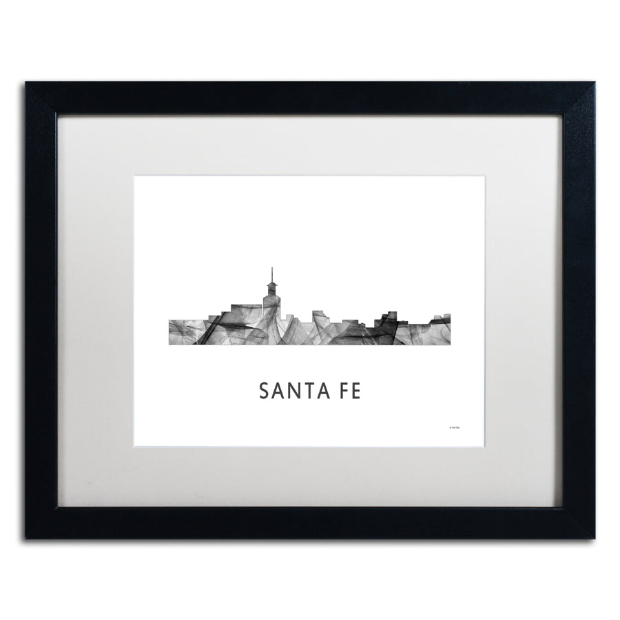 Marlene Watson Santa Fe  Mexico Skyline WB-BW Black Wooden Framed Art 18 x 22 Inches Image 1