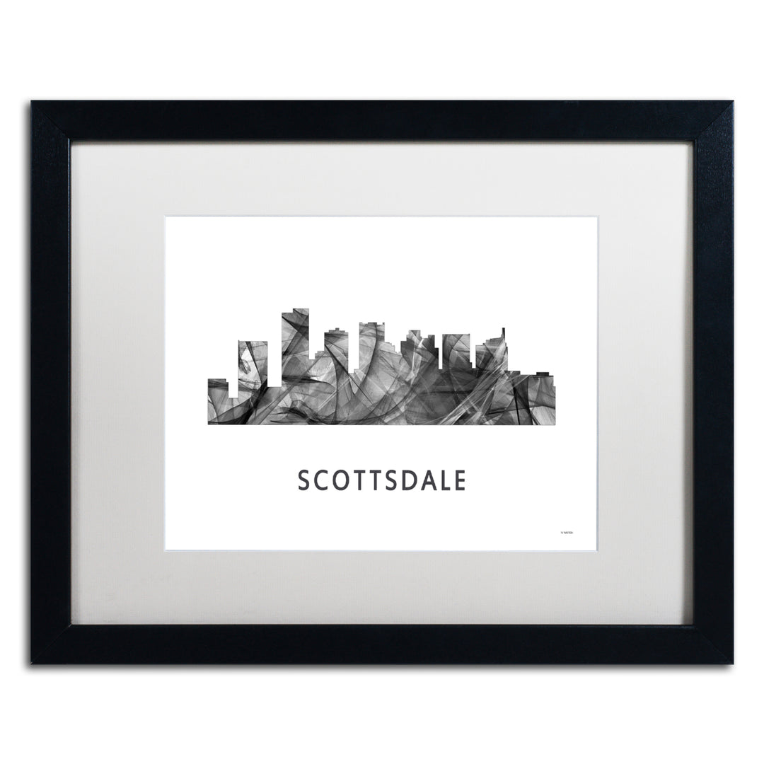 Marlene Watson Scottsdale Arizona Skyline WB-BW Black Wooden Framed Art 18 x 22 Inches Image 1