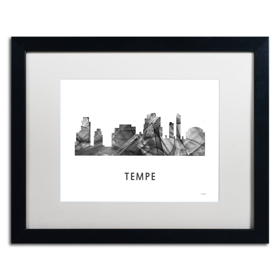 Marlene Watson Tempe Arizona Skyline WB-BW Black Wooden Framed Art 18 x 22 Inches Image 1