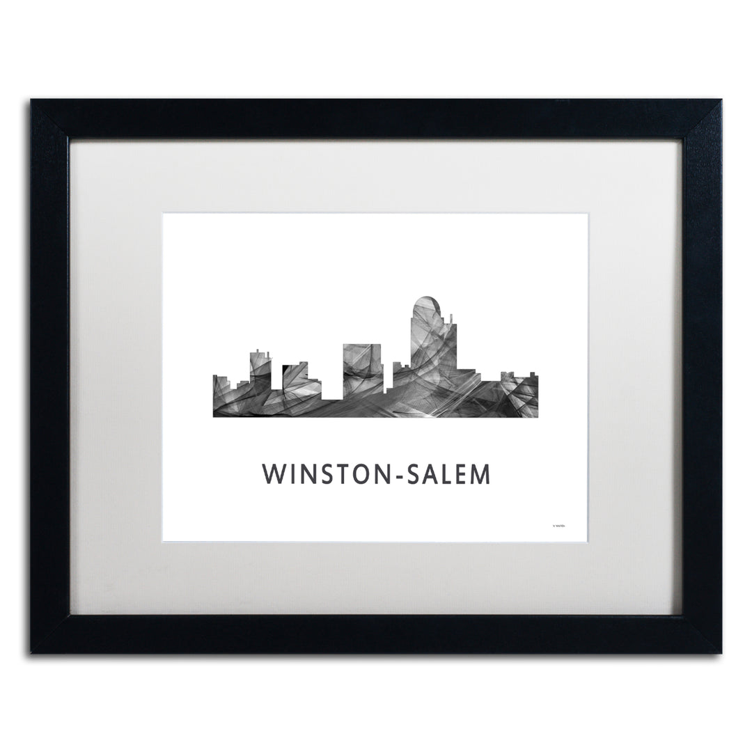 Marlene Watson Winston-Salem NC Skyline WB-BW Black Wooden Framed Art 18 x 22 Inches Image 1