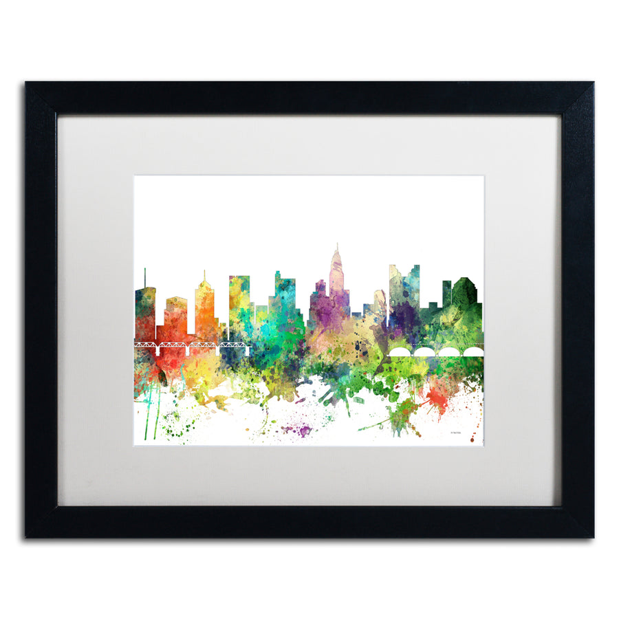 Marlene Watson Columbus Ohio Skyline SP Black Wooden Framed Art 18 x 22 Inches Image 1