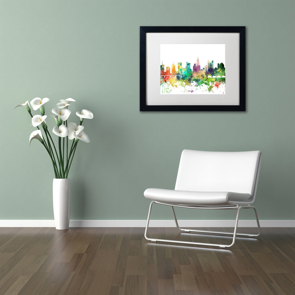 Marlene Watson Columbus Ohio Skyline SP Black Wooden Framed Art 18 x 22 Inches Image 2