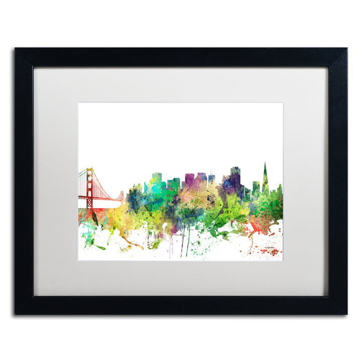 Marlene Watson San Francisco California Skyline SP Black Wooden Framed Art 18 x 22 Inches Image 1