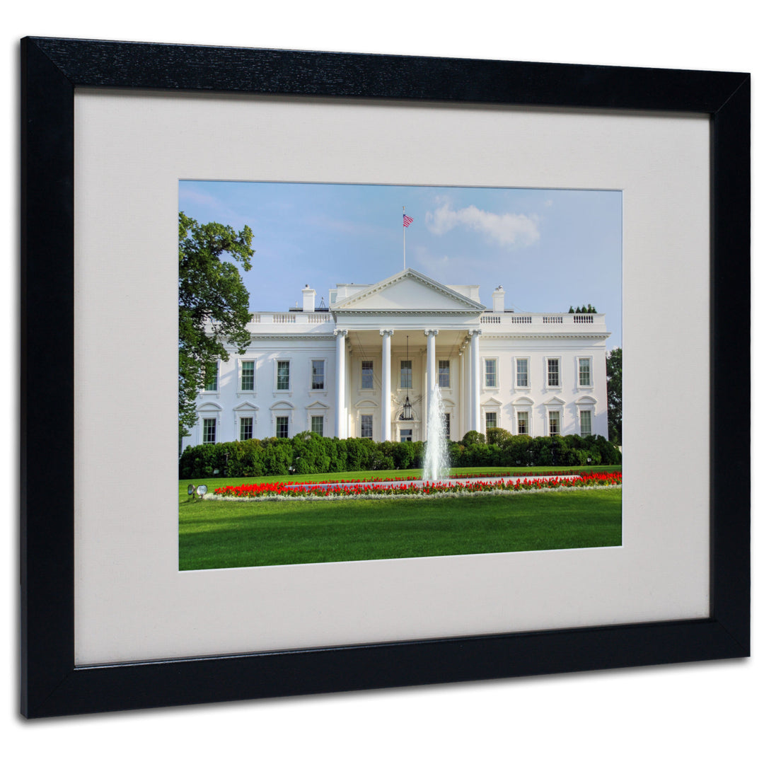 CATeyes White House Black Wooden Framed Art 18 x 22 Inches Image 1