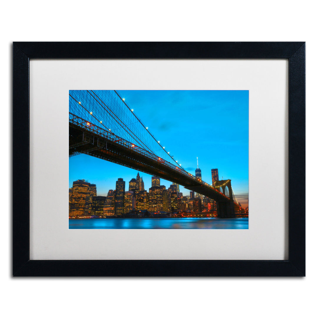 CATeyes Brooklyn Bridge 1 Black Wooden Framed Art 18 x 22 Inches Image 1
