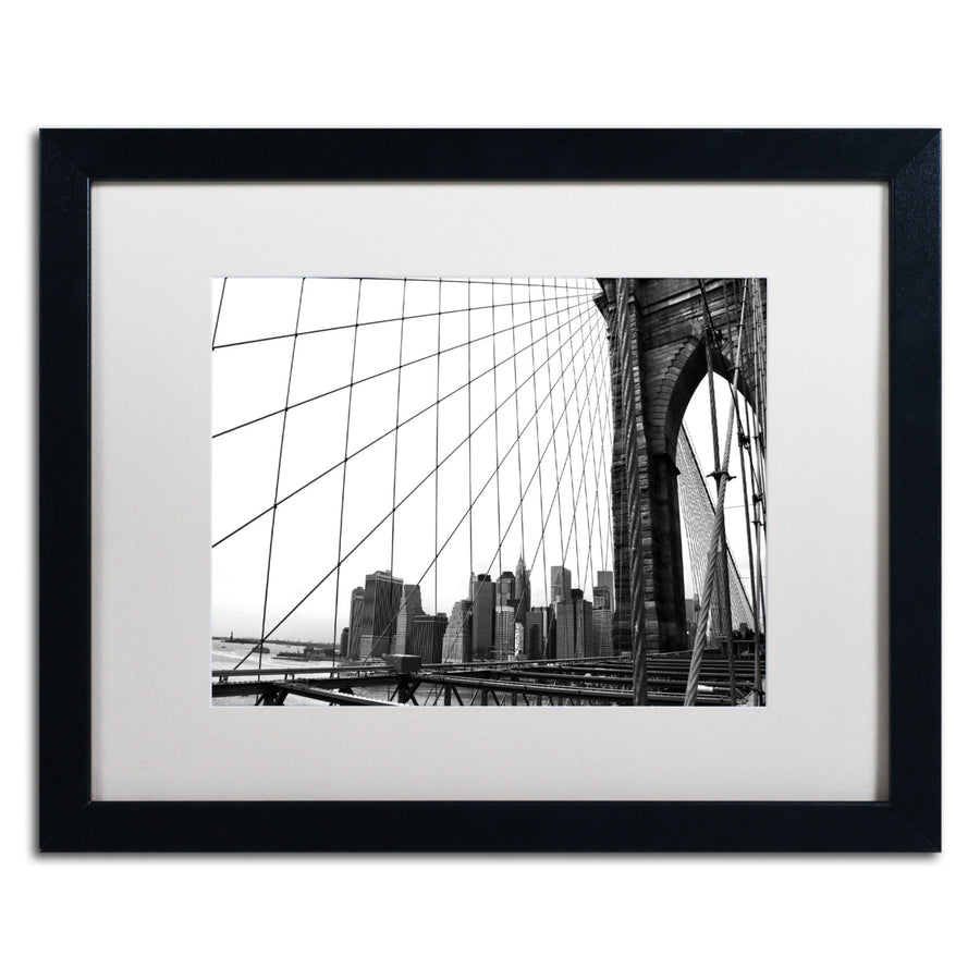 CATeyes Brooklyn Bridge 4 Black Wooden Framed Art 18 x 22 Inches Image 1