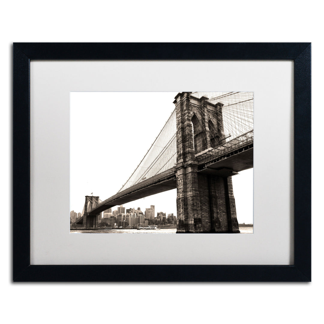 CATeyes Brooklyn Bridge 2 Black Wooden Framed Art 18 x 22 Inches Image 1
