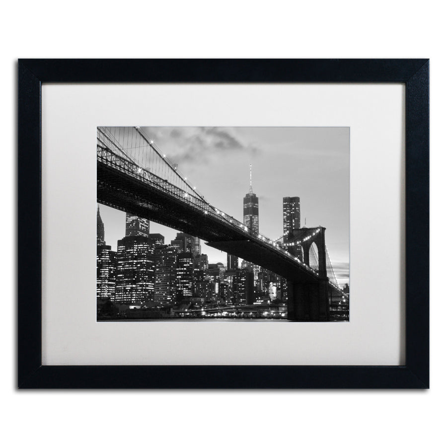 CATeyes Brooklyn Bridge 5 Black Wooden Framed Art 18 x 22 Inches Image 1