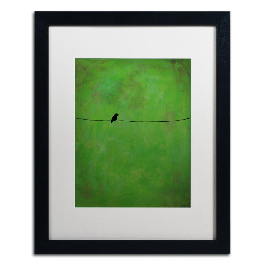 Nicole Dietz Lone Bird Green Black Wooden Framed Art 18 x 22 Inches Image 1