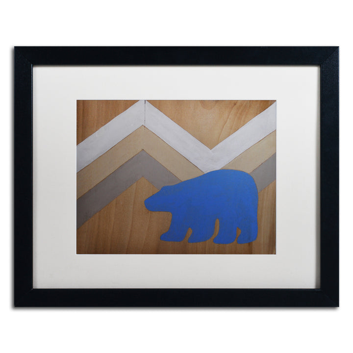 Nicole Dietz Blue Polar Bear Black Wooden Framed Art 18 x 22 Inches Image 1