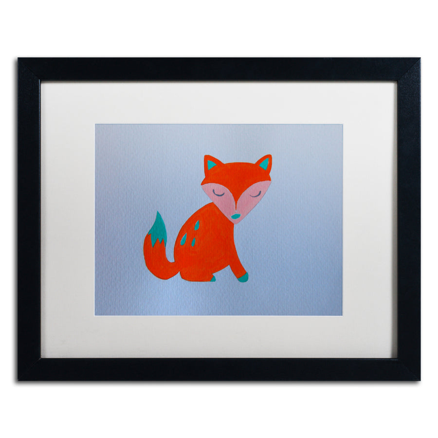 Nicole Dietz Orange Fox Black Wooden Framed Art 18 x 22 Inches Image 1
