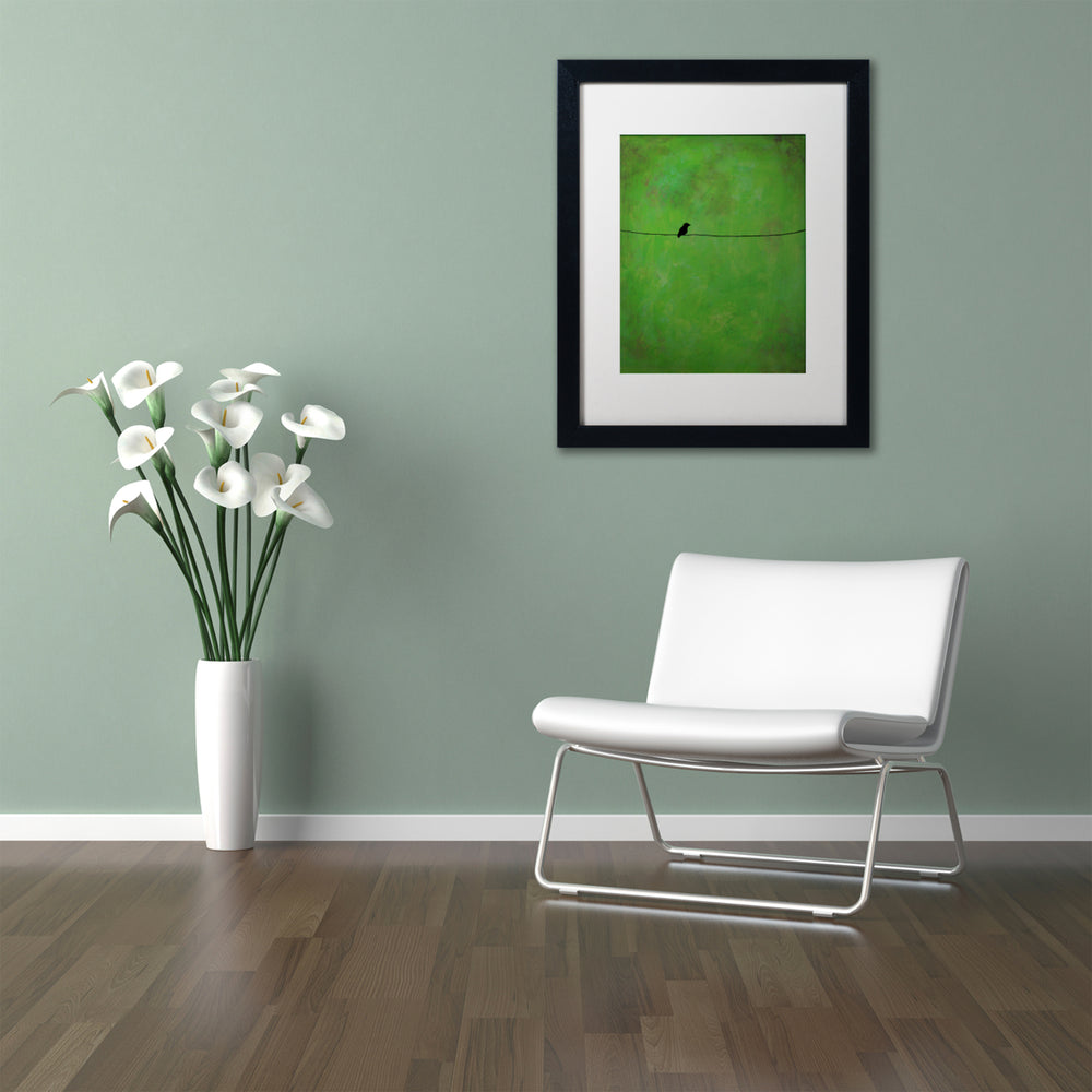 Nicole Dietz Lone Bird Green Black Wooden Framed Art 18 x 22 Inches Image 2