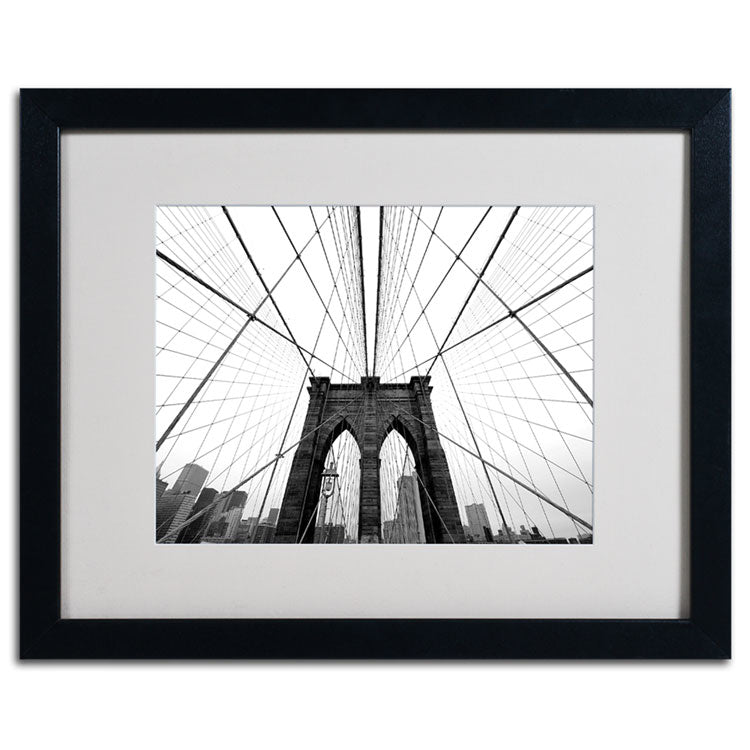 Nina Papiorek NYC Brooklyn Bridge Black Wooden Framed Art 18 x 22 Inches Image 2