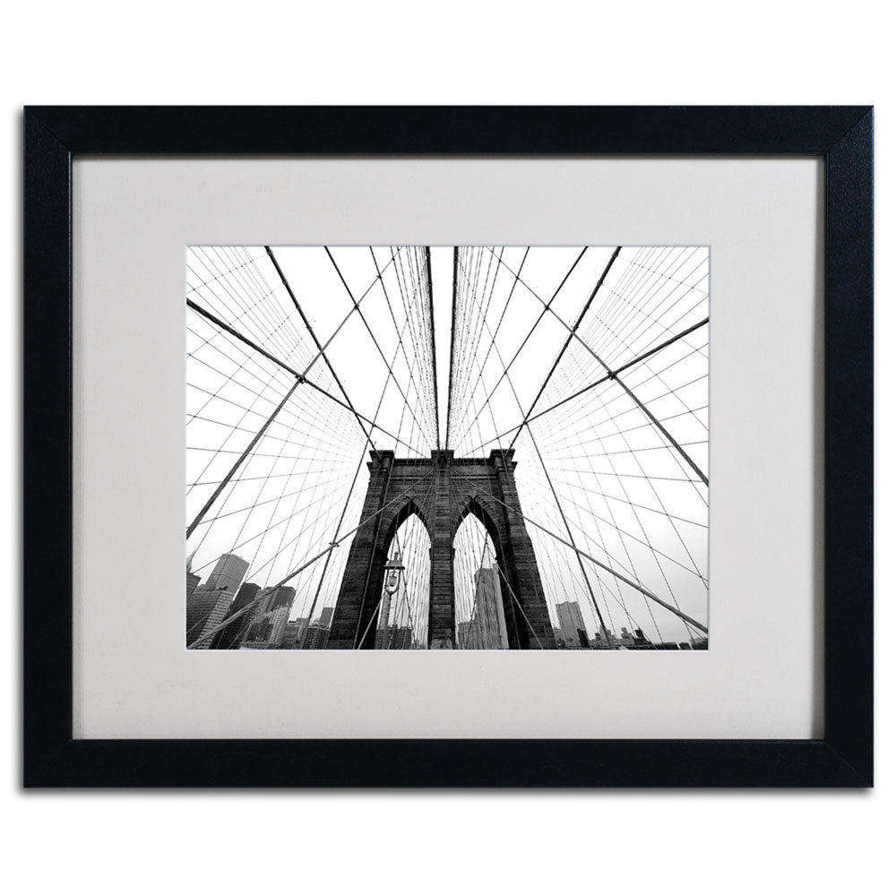 Nina Papiorek NYC Brooklyn Bridge Black Wooden Framed Art 18 x 22 Inches Image 3