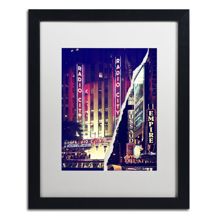 Philippe Hugonnard Times Square Theater District Black Wooden Framed Art 18 x 22 Inches Image 1