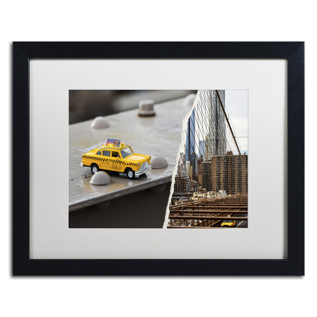 Philippe Hugonnard NYC Taxi Black Wooden Framed Art 18 x 22 Inches Image 1