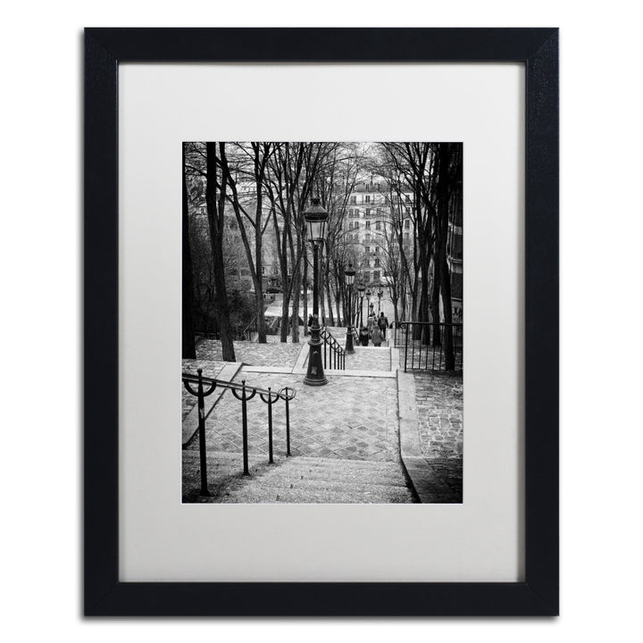 Philippe Hugonnard Staircase Montmartre Paris Black Wooden Framed Art 18 x 22 Inches Image 1