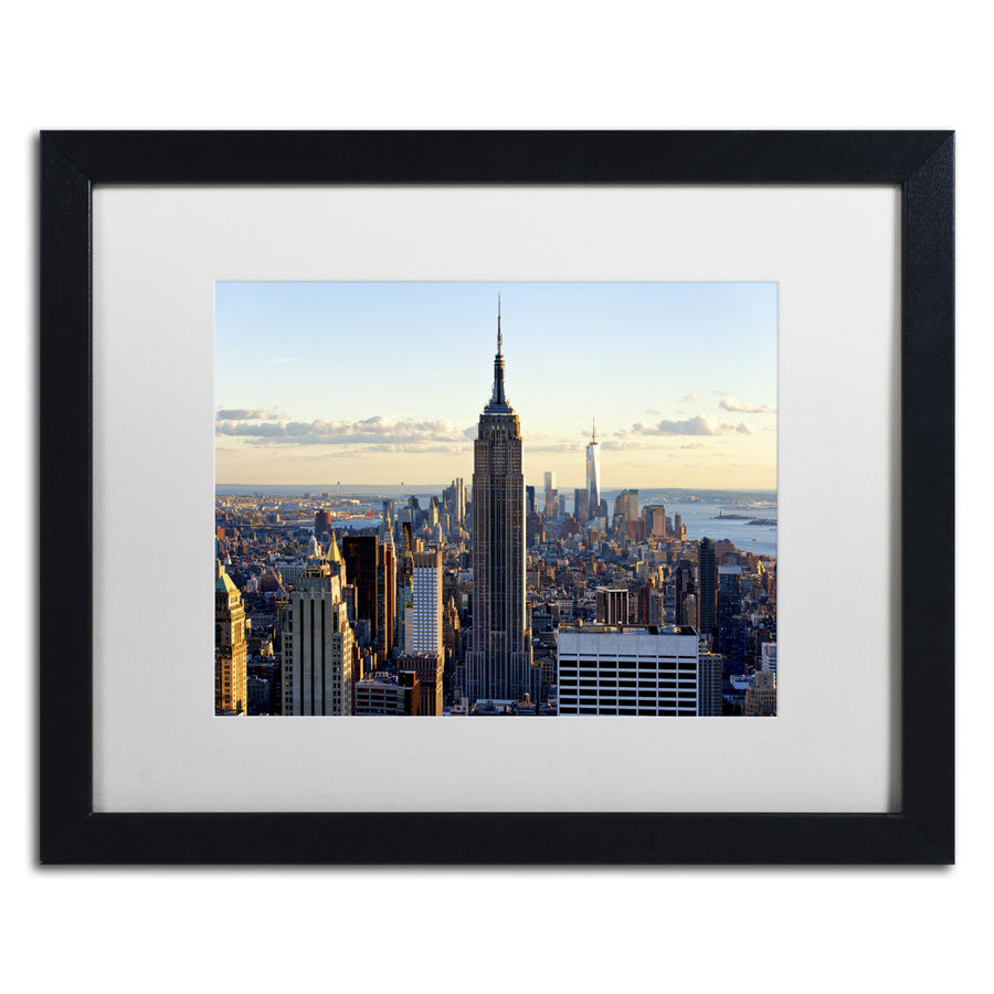 Philippe Hugonnard Downtown at Sunset NYC Black Wooden Framed Art 18 x 22 Inches Image 1