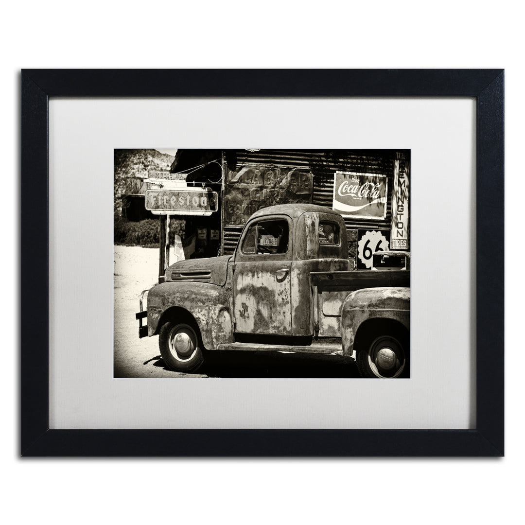 Philippe Hugonnard US Truck Black Wooden Framed Art 18 x 22 Inches Image 1