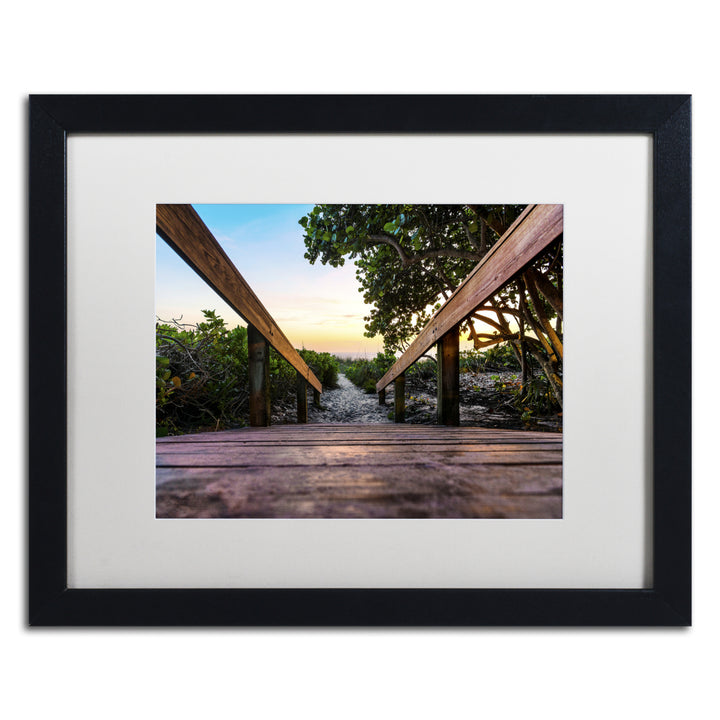 Philippe Hugonnard Boardwalk Miami Black Wooden Framed Art 18 x 22 Inches Image 1