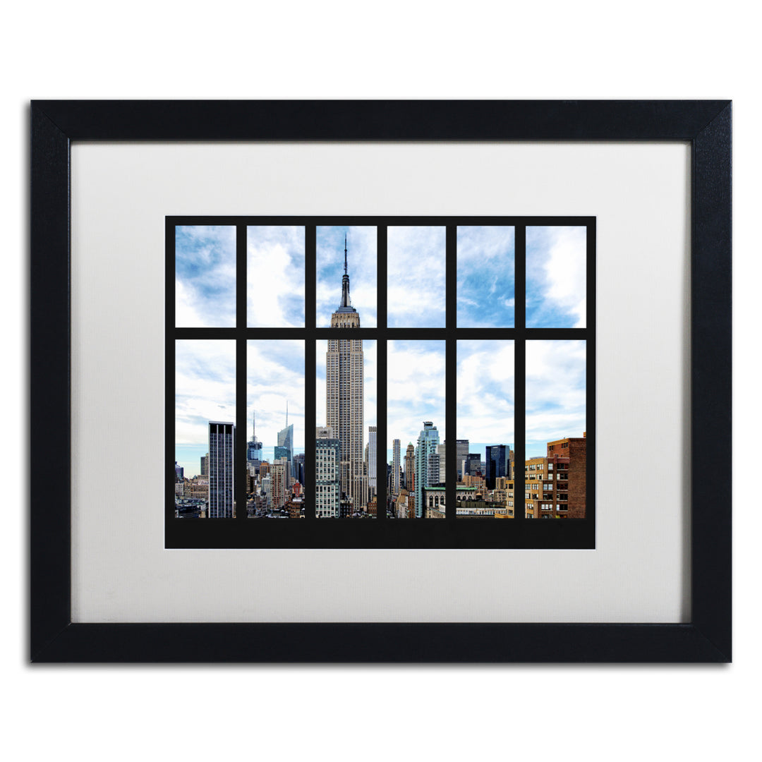 Philippe Hugonnard Empire State Building View Black Wooden Framed Art 18 x 22 Inches Image 1