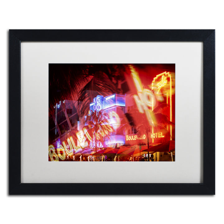 Philippe Hugonnard Spotlight on Miami Beach Black Wooden Framed Art 18 x 22 Inches Image 1